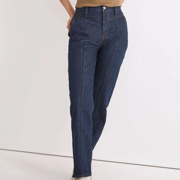 Madewell The Perfect Vintage Straight Jean Greenhaven Wash Seamed Version 32 - Picture 1 of 12